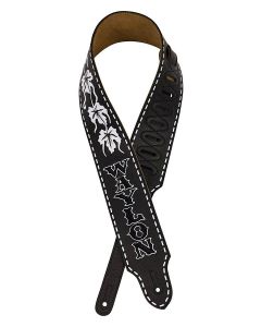 Fender Waylon Jennings premium grain leather guitar strap, embroidered "Waylon" lettering