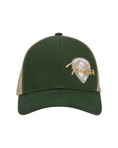 Fender Clothing Headwear globe pick patch hat, green khaki