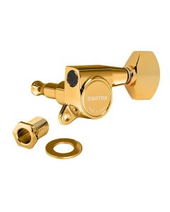 Gotoh machine heads for guitar, 3x left en right, ratio 1:16, mini 07-style button, gold