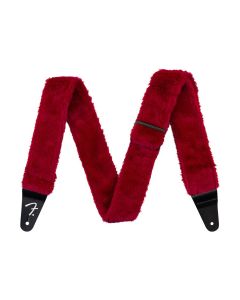 Fender Poodle plush guitar strap, red