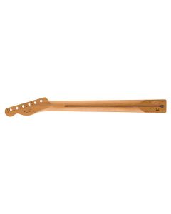 Fender Genuine Replacement Part satin roasted maple Telecaster neck, 22 jumbo frets, 12" radius, maple, flat oval shape