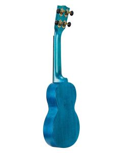 Mahalo Slimline Series soprano ukulele, transparent blue, with bag