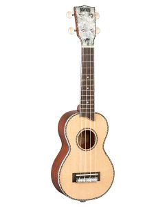 Mahalo Pearl Series solid top soprano ukulele, natural, with bag