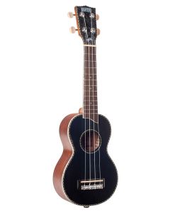 Mahalo Pearl Series solid top soprano ukulele, black, with bag