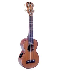 Mahalo Master Series all solid soprano ukulele, with MEQ2 9v preamp, natural, with bag