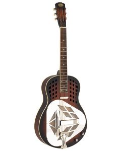 Royall Tri Cone 12 fret resonator DELTA SC, wooden body dark sunburst finish, Lipstick SC PU, with softcase