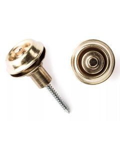 Dunlop strap lock system with screws, flush mounted, brass