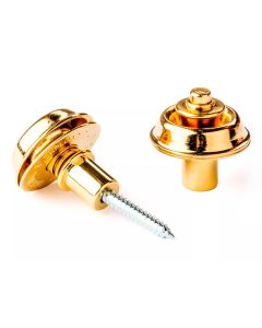 Dunlop strap lock system with screws, flush mounted, gold