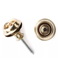 Dunlop strap lock system with screws, dual, brass