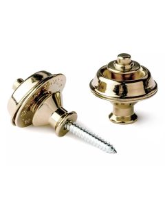 Dunlop strap lock system with screws, dual, brass