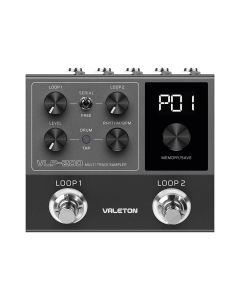 Valeton multi-track sampler pedal with drum patterns, memory bank for 99 projects