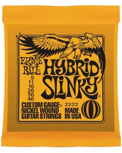 Ernie Ball snarenset elektrisch, nickel wound, hybrid slinky, 009-011-016-026-036-046