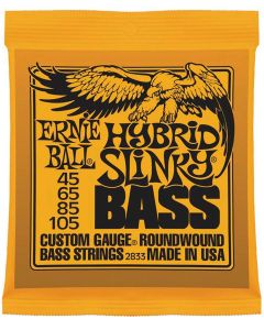 Ernie Ball snarenset basgitaar, roundwound, longscale, hybrid slinky, 045-065-085-105