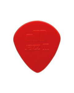 Dunlop Nylon Jazz 1.18 mm. plectra, nylon, rood,  medium scherpe punt, 24-pack