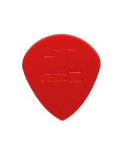 Dunlop Nylon Jazz 1.38 mm. plectra, nylon, rood,  scherpe punt, 24-pack