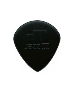 Dunlop Nylon Jazz 1.38 mm. plectra, stiffo nylon, zwart, scherpe punt, 24-pack